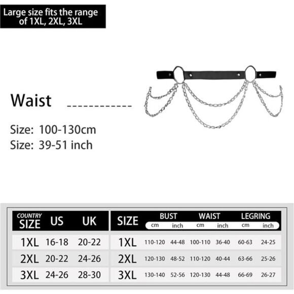 Waist Belt Fashion Harness Body Chest Belt With Chains - Lp-179-xxxl main image 2